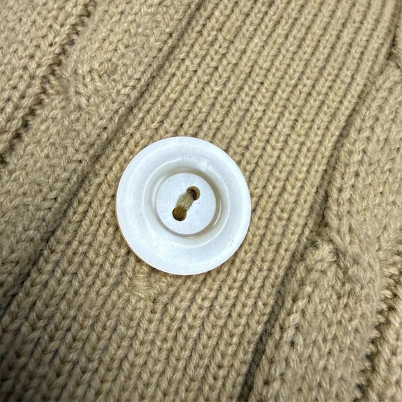 Vintage 1970s Sears Cable Knit Cardigan Sweater Yellow Medium - Picture 5 of 7